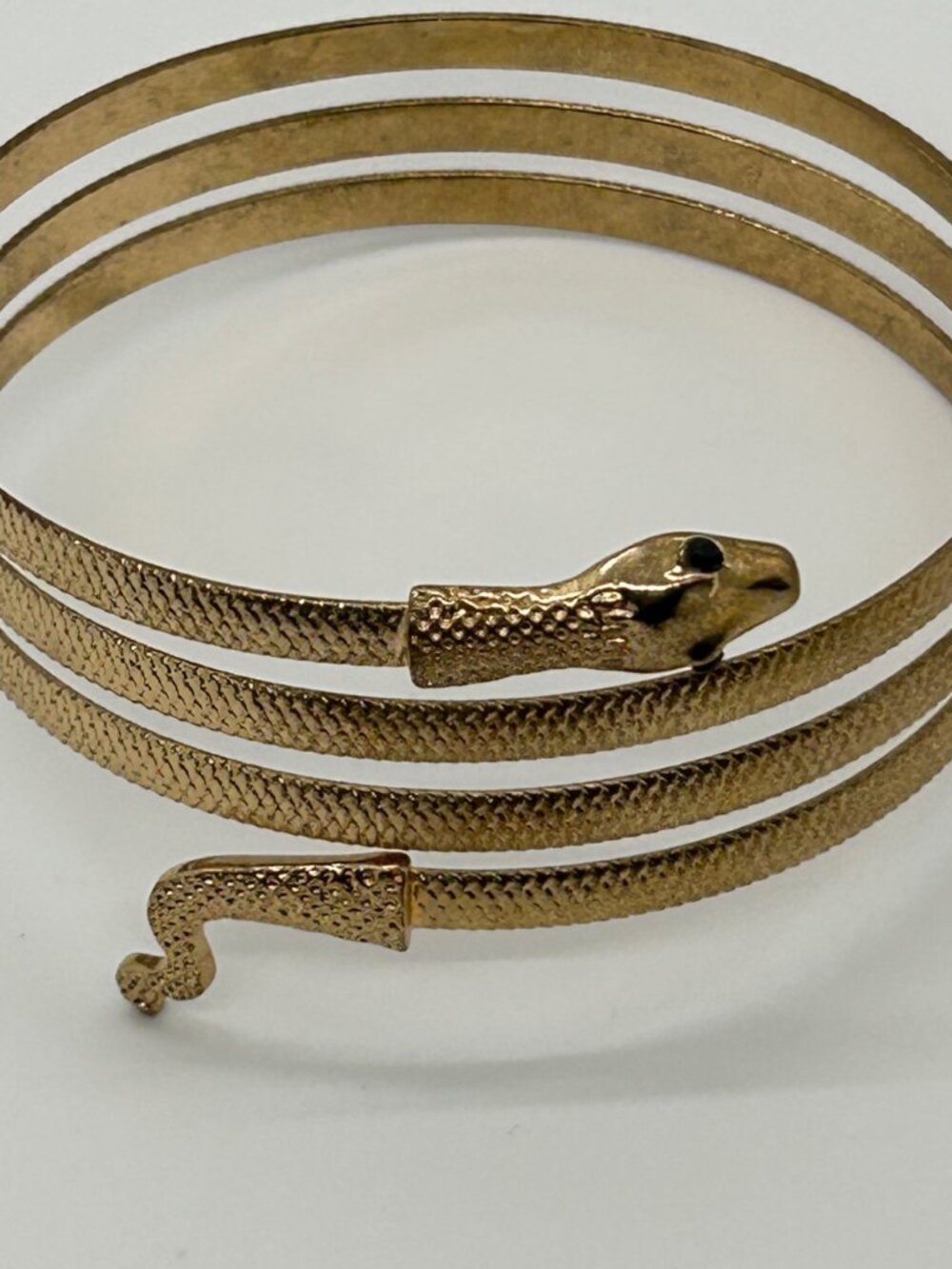 Gold-tone Snake Arm Cuff Spiral Wrap Bracelet Cleopatra Egyptian Medusa Costume - Picture 4 of 12